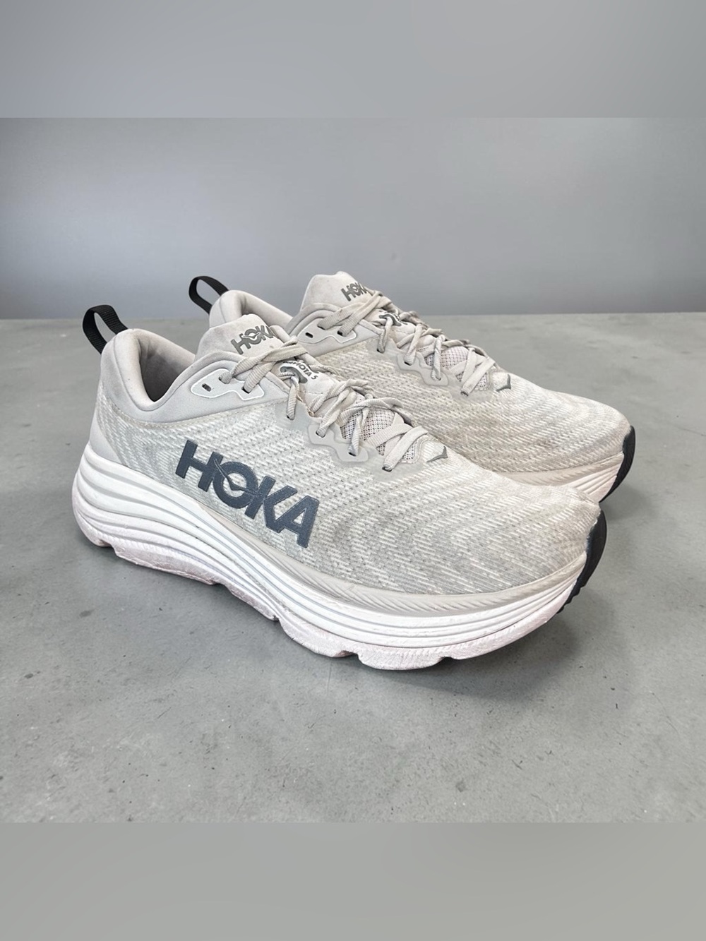 HOKA Men Gaviota 5 Wide 1134234 NCSW Nimbus Cloud Steel Wool Shoes Size 10.5